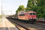 155 015-1 Railpool GmbH für DB Cargo mit einem gemischtem Güterzug in Friesack und fuhr weiter in Richtung Wittenberge. 19.05.2018