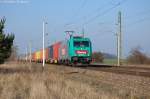 br-6185-traxx-f140-ac1-ac2/328056/185-612-9-emons-bahntransporte-gmbh-mit 185 612-9 Emons Bahntransporte GmbH mit einem Containerzug in Demker und fuhr in Richtung Magdeburg weiter. 13.03.2014 