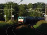 br-6186-traxx-f140ms-ms2/295626/186-242-mit-kesselwagenzug-nach-decin 186 242 mit Kesselwagenzug nach Decin in Elsterwerda, 06.09.2013.