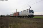 E 186 275-4 Railpool GmbH für METRANS Rail s.r.o mit einem METRANS Containerzug aus Richtung Salzwedel kommend in Stendal(Wahrburg) und fuhr in Richtung Magdeburg weiter.