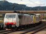 189 918 und eine weitere Lokomotion 189 standen am 31.7.11 in Kufstein und warteten auf die Ausfahrt.