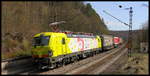 193 550 von TX Logistik bei ihrer ersten Fahrt im Güterzugdienst am 31.03.17 bei Burg Brandenstein