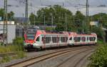 Die Vias-Flirts 303 und 305 bei der Einfahrt in den neuen Haltepunkt Koblenz Stadtmitte. (23.07.11)