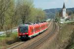 br-0440-alstom-coradia/194528/db-triebzug-440-543-donau-isar-express-bei-der DB-Triebzug 440 543 (Donau-Isar-Express) bei der Vorbeifahrt an Hausbach zwischen Passau und Vilshofen am 12.4.2012.