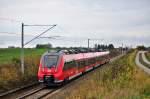 Nun auch in Rostock aktiv!Der Talent 2!Hier kommt  der  Ostseehamster  442 338 als S3 aus Gstrow.Dies war der erste planmige Einsatz eines Talent 2 auf der Rostocker S-Bahn.