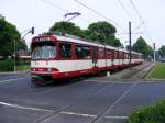 Eine Doppeltraktionen aus DWAG-GT8SU der Rheinbahn ist am 30.