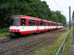 Eine Doppeltraktion aus Stadtbahnwagen B der Rheinbahn ist am 30.