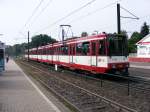 Eine Doppeltraktion aus Stadtbahnwagen B der Rheinbahn steht am 30.