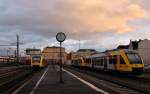 Es ist 16:00 Uhr am 30.12.11 3 HLB Triebwagen sind abgestellt im Bahnhof Fulda