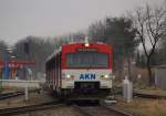 2 VTA's der AKN fuhren als A2 nach Norderstedt Mitte aus dem Bahnhof Ulzburg Sd am 31.1.