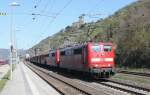 Eisenbahnbilder/420417/dotra-151-mit-gueterzug-in-kaub Dotra 151 mit Güterzug in Kaub am 15.04.2015