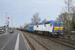 Eisenbahnbilder/540097/mak-de-2700-11-ehem-nob-mit MAK DE 2700-11 (ehem.?) NOB mit dem Autozug Sylt in Niebüll am 08.02.2017