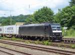 MRCE Dispolok 185 557-6 mit G�terzug in Jossa am 21.06.09