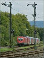 Die BB 1016 007 mit einer Doppelstockgarnitur unterwegs Richtung Bregenz bei der Durchfahrt in Lindau Reutin am 20.