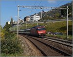 SBB Re 460 003-7 mit einem IR bei Veytaux Chillon.
21. Okt. 2015