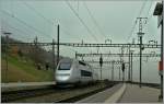 TGV  Lyria  auf dem Weg von Zrich nach Paris bei der Durchfahrt in Stein Sckingen.