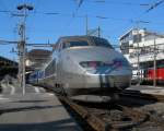 Der TGV Lyria ist zur Abfahrt bereit. 
Lausanne, den 10. Feb. 2012