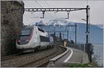 Der letzte TGV von Paris Gare de Lyon nach Brig bei St-Saphorin am 4.