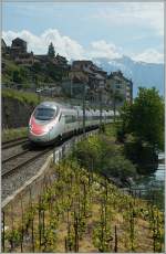 SBB ETR 610 von Milano nach Genve bei St-Saphorin.
28. Mai 2013