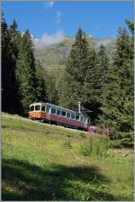 blm-bergbahn-lauterbrunnen-murren/373048/blm-be-44-21-kurz-vor BLM Be 4/4 21 kurz vor Winteregg.
28. August 2014