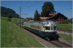 bls-lotschbergbahn/513788/der-blaue-pfeil-der-bls-der Der 'Blaue Pfeil' der BLS, der BCFe 4/6 736 im Regionalzugsdienst von Spiez nach Interlaken Ost. Hier verlässt der schmucke Zug als R 6725 nach einem kurzen Halt Faulensee.
14. August 2016