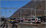 BOB Regionalzug nach Zweilütschinen - Grindelwald und Lauterbrunnen sowie Brünig  Adler  nach Luzern in Interlaken Ost. 
9. März 2014