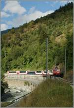 MGB/292064/glacier-express-902-zwischen-moerel-und Glacier Express 902 zwischen Mrel und Betten Talstation.
10. Sept. 2013 