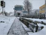 Winterstimmung bei der Zahnradbahn in Blonay.