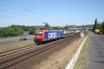 SBB Cargo 482 027-0 mit KLV-Zug in Linz-Wallen am 7.7.10
