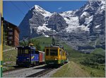 WAB Reise- und Güterzüge auf der Station Wengener Alp.
8. August 2016