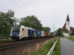 wlb/156624/die-1216-953-am-19062011-mit Die 1216 953 am 19.06.2011 mit einem Containerzug unterwegs bei Hausbach.
