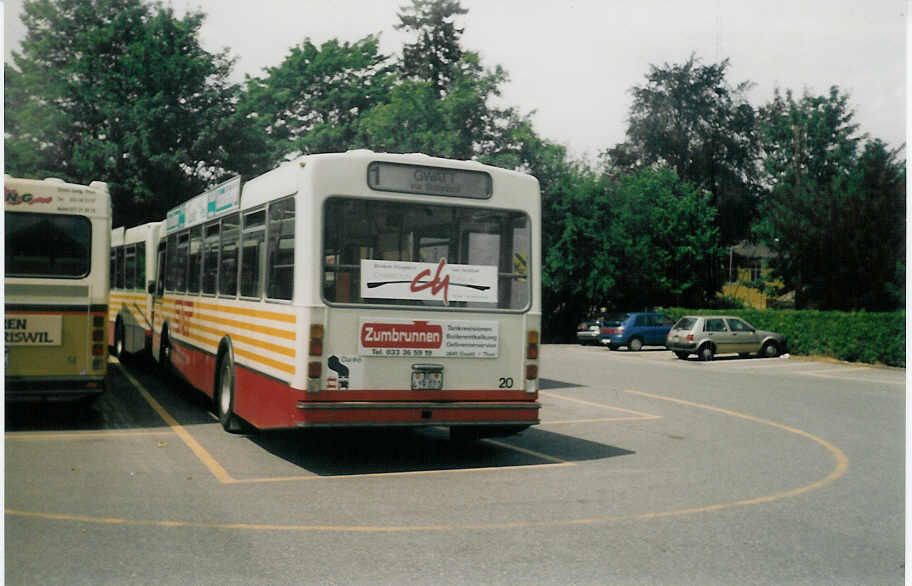 (014'202) - SAT Thun - Nr. 20/BE 419'020 - Volvo/Lauber am 19. Juni 1996 bei der Schifflndte Thun