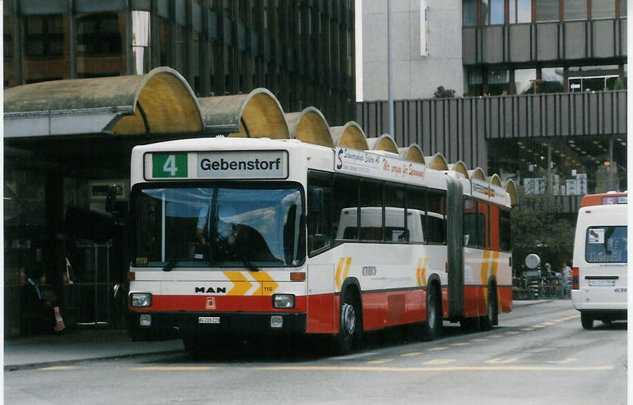 (024'611) - RVBW Wettingen - Nr. 115/AG 226'220 - MAN/R&J am 15. Juli 1998 beim Bahnhof Baden