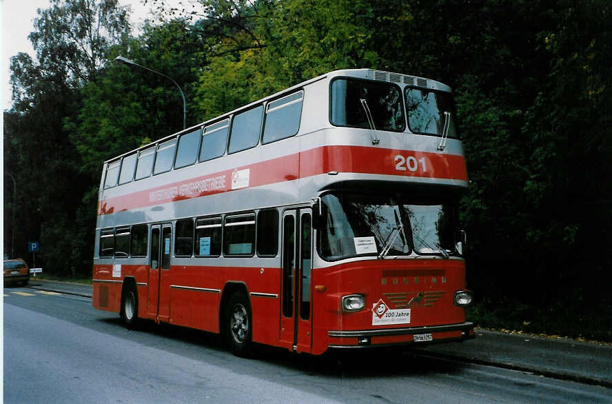 (026'509) - WV Winterthur - Nr. 201/ZH 563'257 - Bssing (ex Amt fr Luftverkehr, Zrich Nr. 47; ex Swissair, Zrich Nr. 23) am 3. Oktober 1998 in Rti, Sonnenplatz