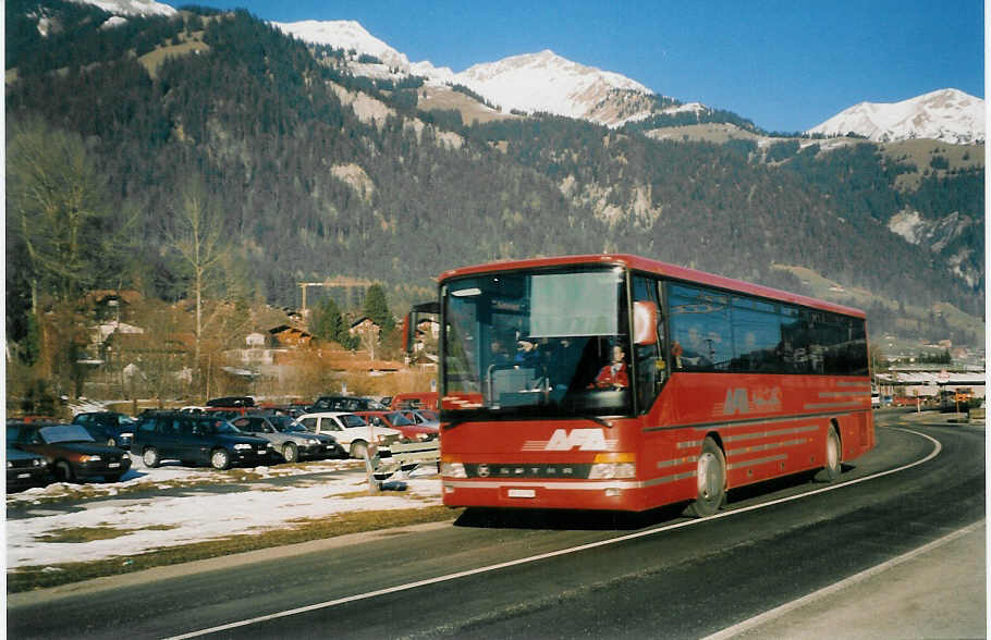 (028'504) - AFA Adelboden - Nr. 6/BE 26'706 - Setra am 30. Dezember 1998 beim Bahnhof Frutigen