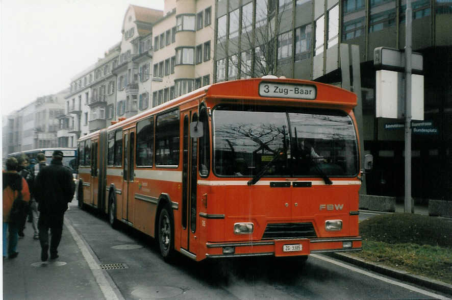 (028'513) - ZVB Zug - Nr. 35/ZG 3385 - FBW/Hess am 31. Dezember 1998 in Zug, Steinhof