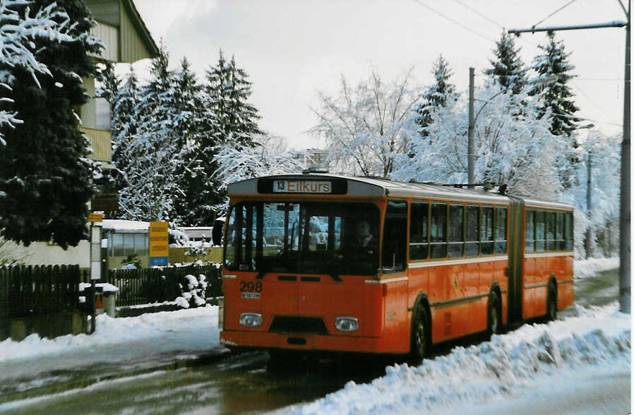 (029'309) - SVB Bern - Nr. 298/BE 507'298 - FBW/Hess (ex TPG Genve Nr. 116) am 10. Februar 1999 in Bern, Statthalterstrasse