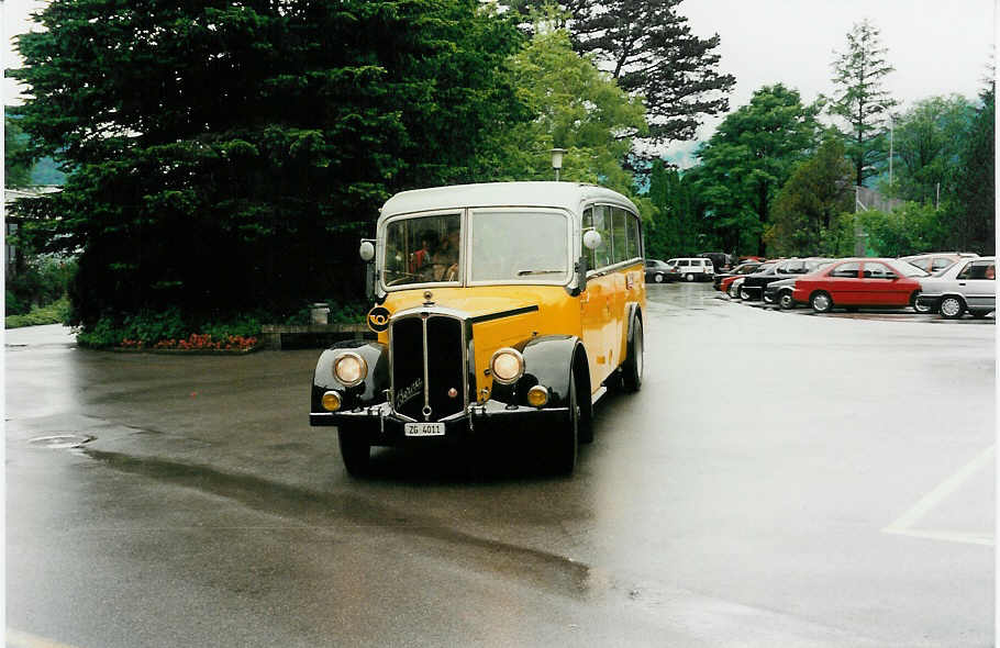 (031'911) - Roost, Steinhausen - ZG 4011 - Berna/Seitz (ex CIBA, Basel; ex P 1648) am 6. Juni 1999 in Meiringen, Klinik