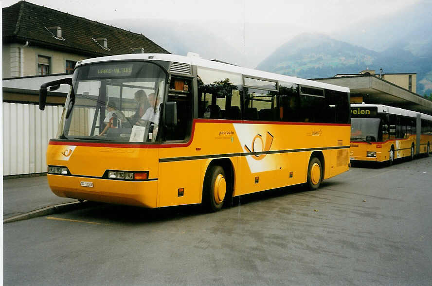 (032'631) - Schett, Sargans - SG 11'549 - Neoplan am 26. Juni 1999 beim Bahnhof Sargans