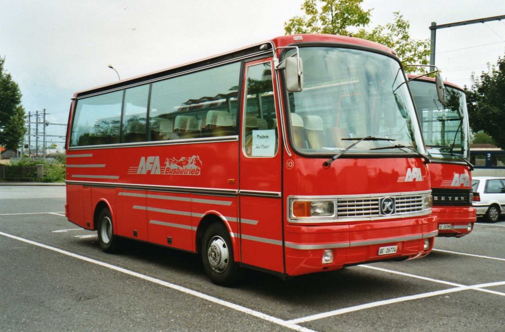 (035'229) - AFA Adelboden - Nr. 10/BE 26'774 - Setra (ex Frhlich, Zrich) am 12. August 1999 in Thun, Seestrasse