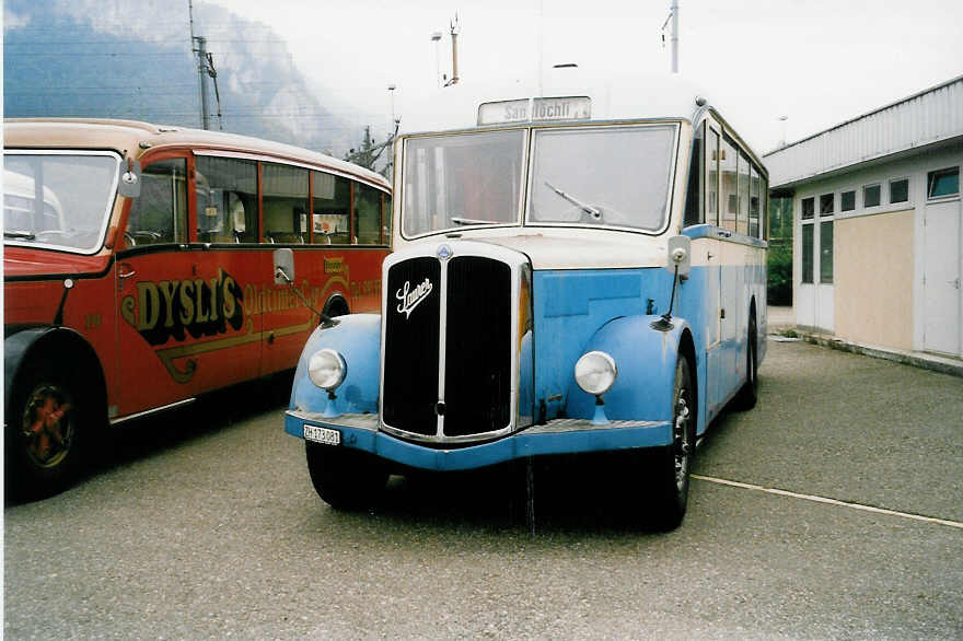 (035'822) - Bollinger, Zrich - ZH 173'081 - Saurer/Saurer (ex Rattin, Schaffhausen Nr. 4) am 28. August 1999 in Oensingen, Saurertreffen