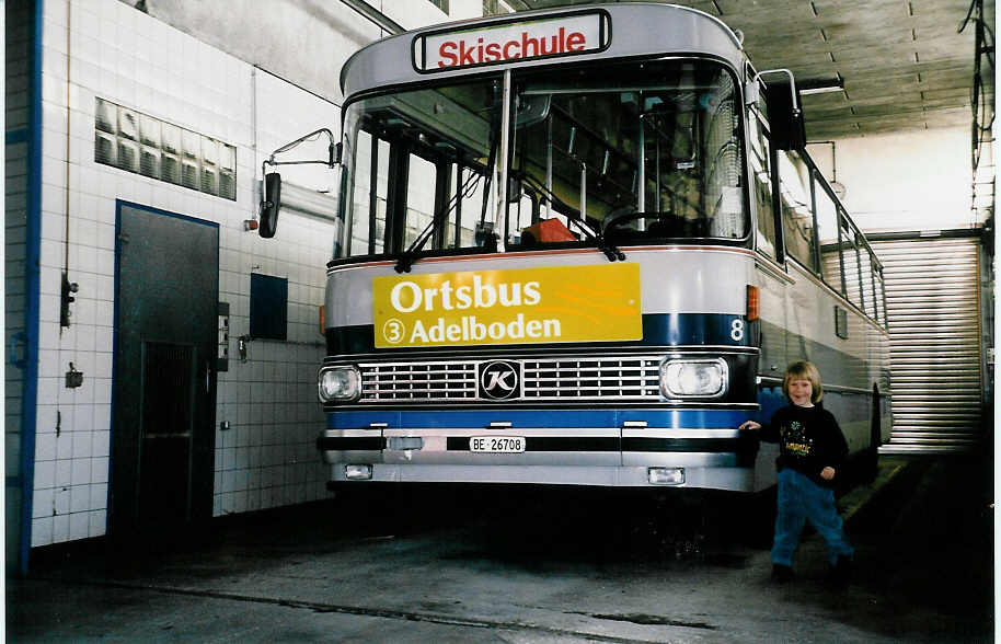 (039'415) - AFA Adelboden - Nr. 8/BE 26'708 - Setra (ex TPYG Yverdon Nr. 2) am 27. Februar 2000 im Autobahnhof Adelboden