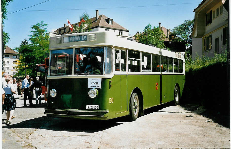 (042'410) - SVB Bern (TVB) - Nr. 50/BE 27'150 - Saurer/Gangloff am 12. August 2000 in Bern, Burgernziel