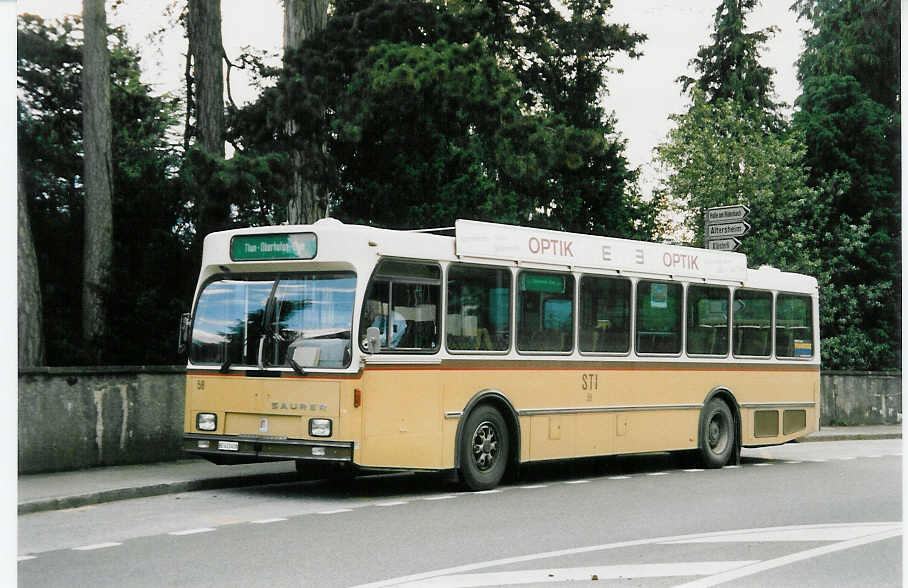 (047'211) - STI Thun - Nr. 58/BE 413'458 - Saurer/R&J am 11. Juni 2001 in Oberhofen Wichterheer