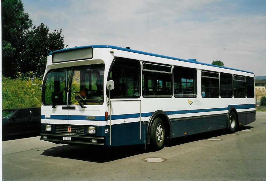 (047'708) - ZVB Zug - Nr. 26/ZG 3376 - FBW/R&J am 10. Juli 2001 in Zug, Garage