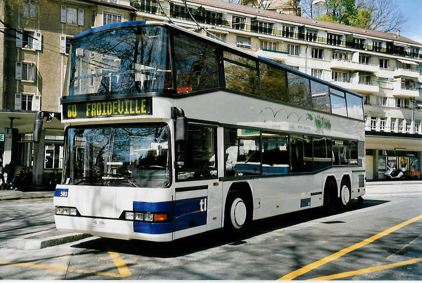 (053'112) - TL Lausanne - Nr. 503/VD 1094 - Neoplan am 19. April 2002 in Lausanne, Tunnel