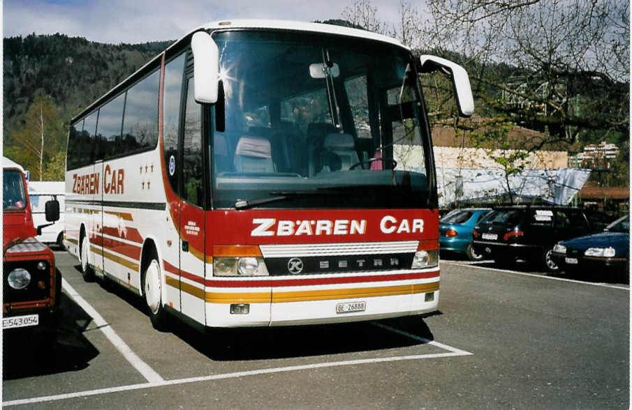 (053'212) - Zbren, Konolfingen - BE 26'888 - Setra am 21. April 2002 in Thun, Seestrasse