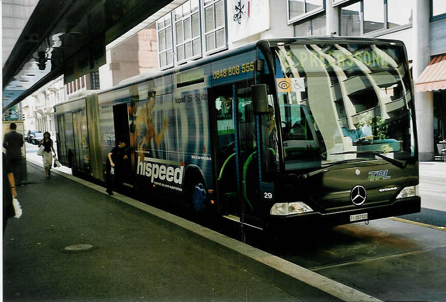 (054'714) - TPL Lugano - Nr. 29/TI 207'020 - Mercedes am 22. Juli 2002 in Lugano, Centro