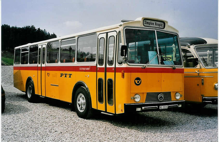 (055'633) - Zimmermann, Niederwangen - BE 113 U - Saurer/Tscher (ex P 24'632) am 31. August 2002 in Niederbipp, Saurertreffen