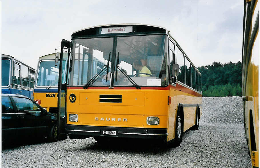 (055'735) - Ltscher, Neuheim - Nr. 200/ZG 45'767 - Saurer/Tscher (ex P 25'822) am 31. August 2002 in Niederbipp, Saurertreffen